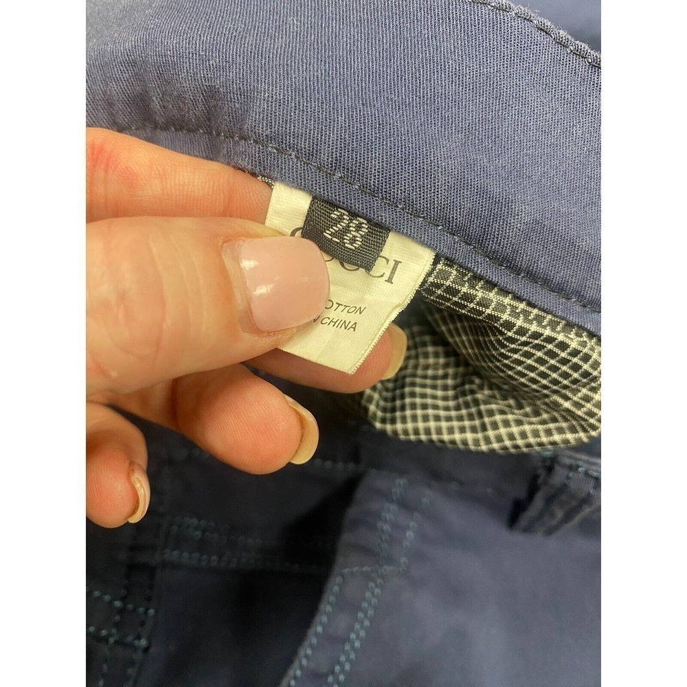 Gucci vintage Boot Cut Navy pants Silver Gucci Label‎ On Back SZ 28 - Picture 8 of 8